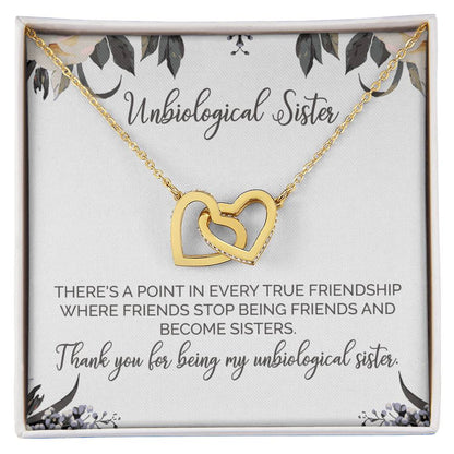 Unbiological Sister Necklace Soul Sister Sorority Sister Sister In Law Necklace Interlocking Hearts Necklace