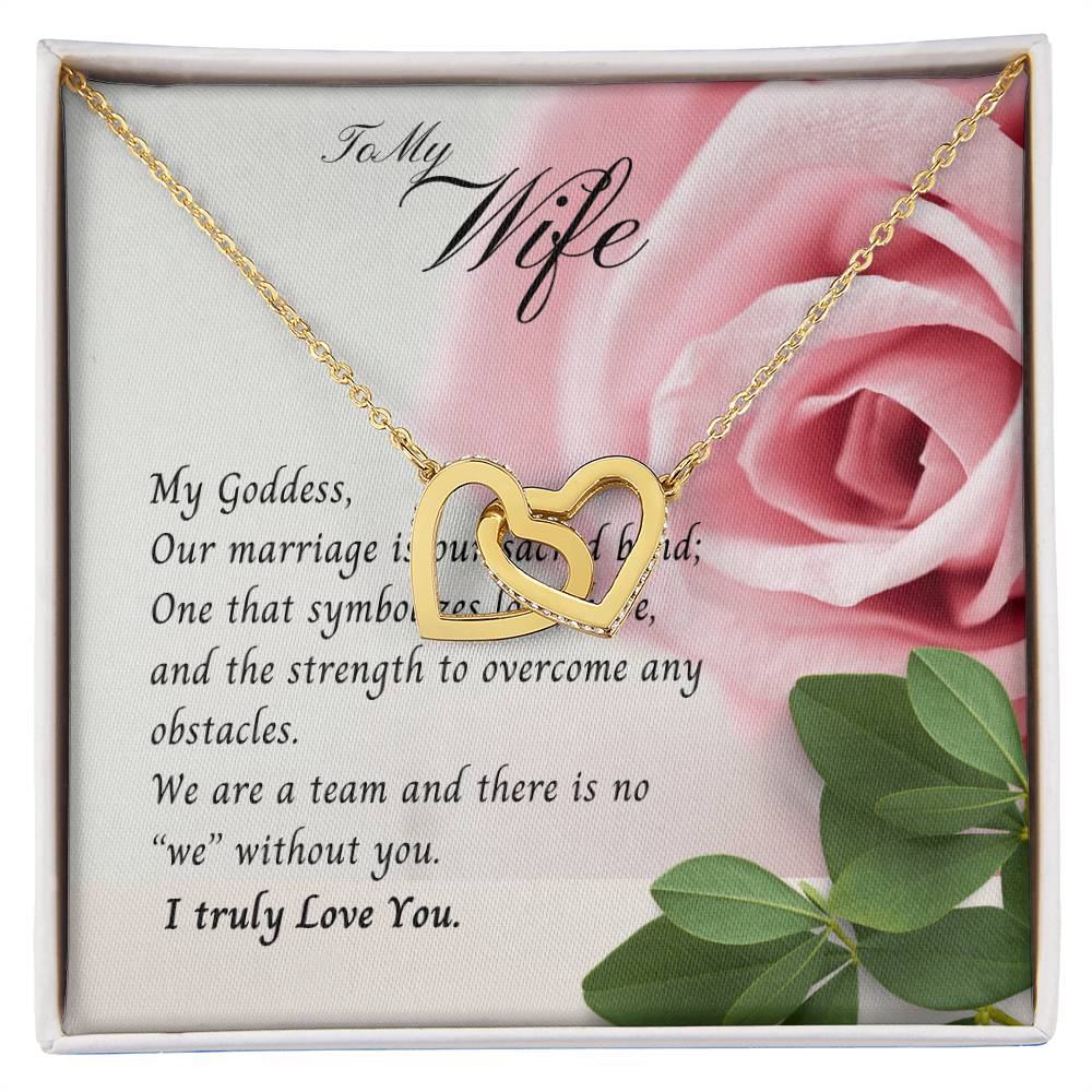To My Wife Necklace Interlocking Hearts Love Birthday Anniversary Christmas Gift Interlocking Hearts Necklace