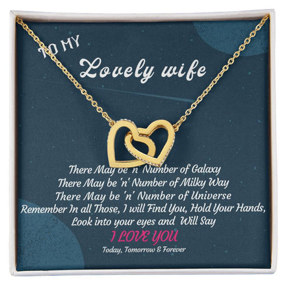 Love Of Galaxy Interlocking Hearts Necklace