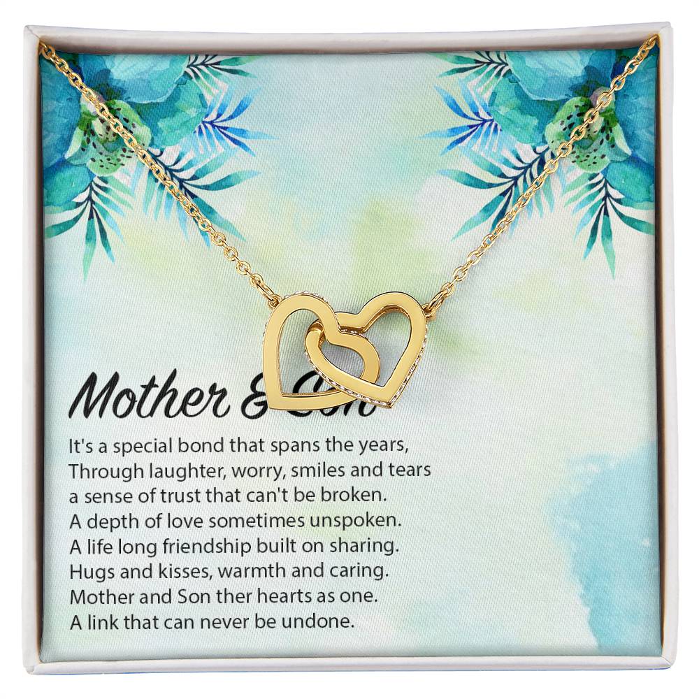 Mother Son Gift Mom Gift From Son Mother And Son Mom Necklace From Son Interlocking Hearts Necklace