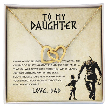 Go Forth And Aim For The Skies Interlocking Hearts Necklace