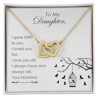 To My Daughter - Interlocking Hearts Necklace2