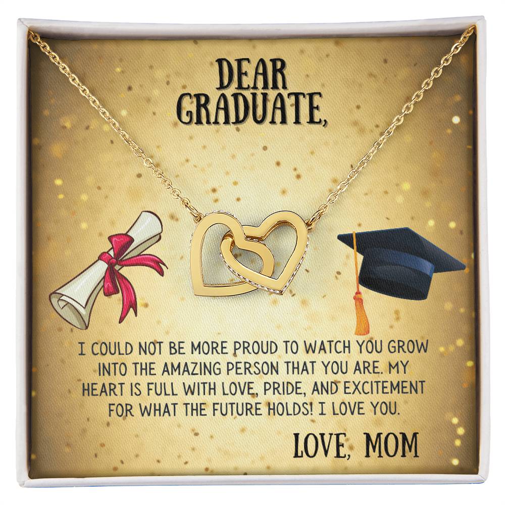 My Dear Graduate Interlocking Hearts Necklace