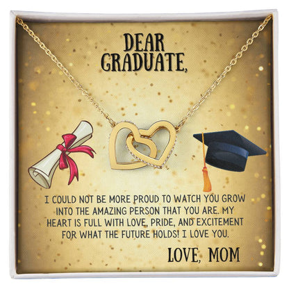 My Dear Graduate Interlocking Hearts Necklace