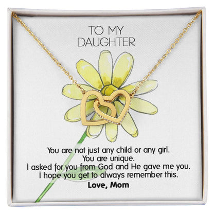 God Gave Me You My Daughter - Unique Gift Necklace Interlocking Hearts Necklace