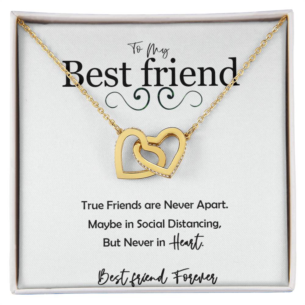 To My Best Friend Interlocking Hearts Necklace