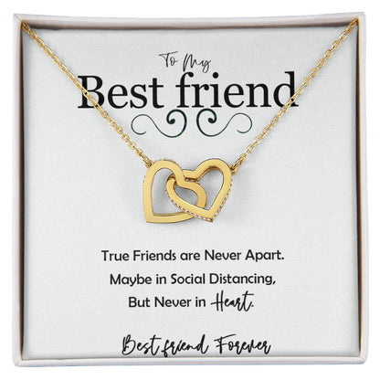 To My Best Friend Interlocking Hearts Necklace