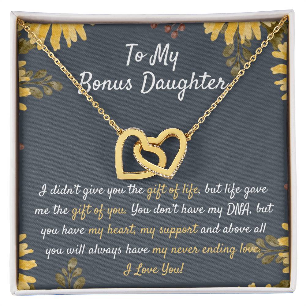 Gift For Bonus Daughter Stepdaughter Necklace Stepdaughter Gift Ideas Unbiological Daughter Gift Best Gift For Stepdaughter Interlocking Hearts Necklace