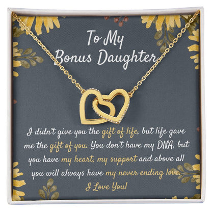 Gift For Bonus Daughter Stepdaughter Necklace Stepdaughter Gift Ideas Unbiological Daughter Gift Best Gift For Stepdaughter Interlocking Hearts Necklace