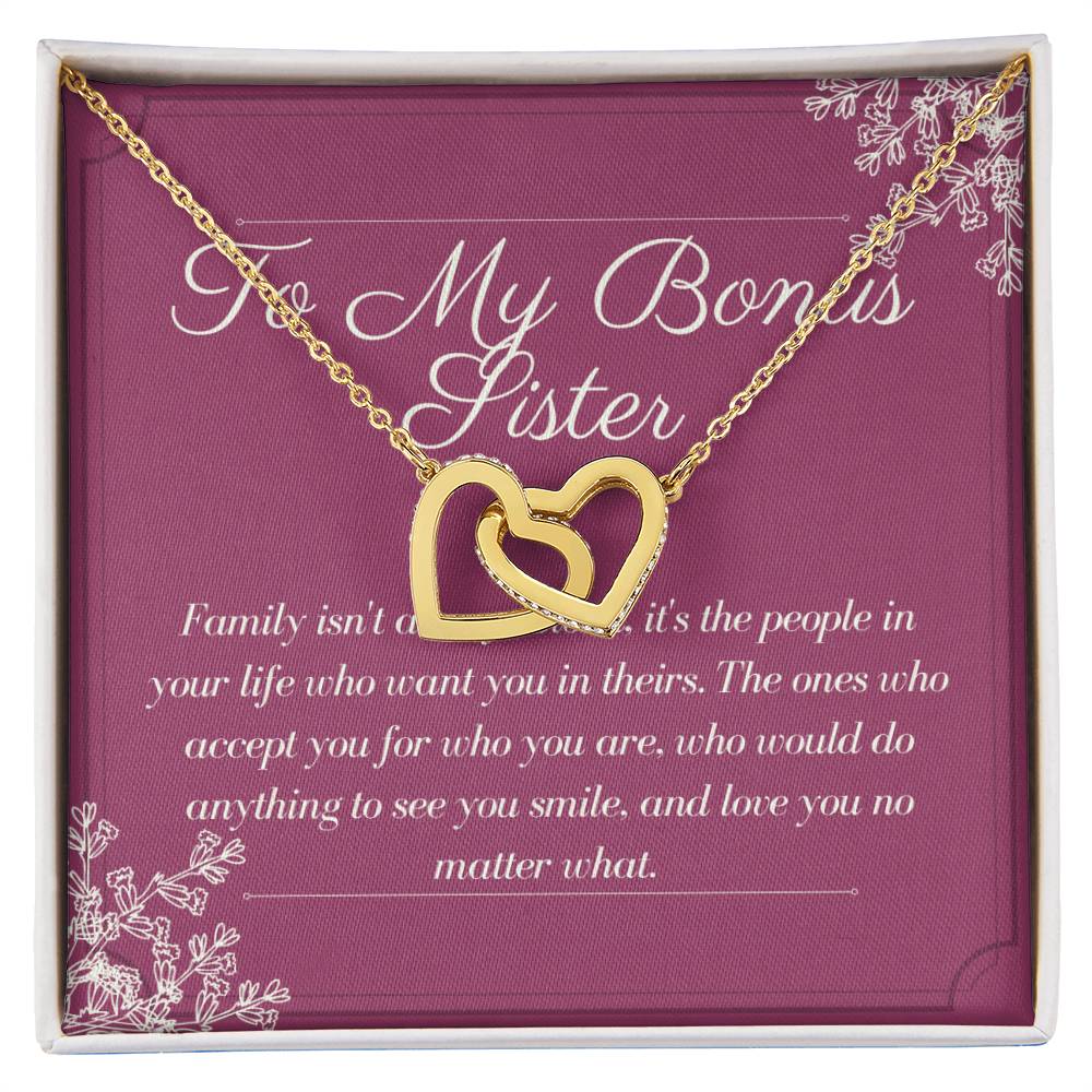 Bonus Sister Gift Sister In Law Gift Sister Of The Groom Wedding Thank You Bridesmaid Interlocking Hearts Necklace