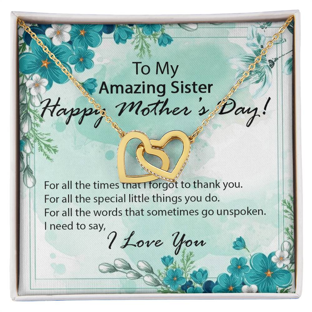 Mother'S Day - Sister Interlocking Hearts Necklace