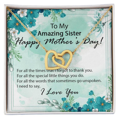 Mother'S Day - Sister Interlocking Hearts Necklace