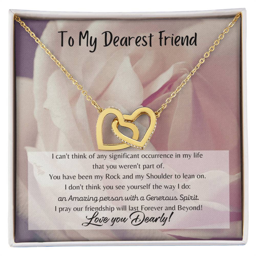 To My Dearest Friend Interlocking Hearts Necklace