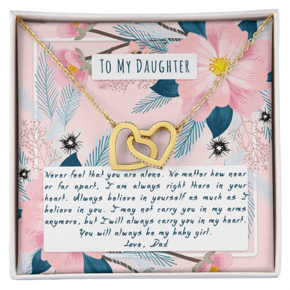 To My Daughter Interlocking Hearts Necklace