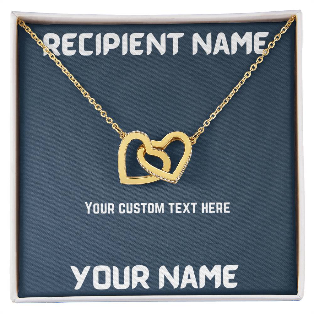 Interlocked Hearts With Custom Message Interlocking Hearts Necklace