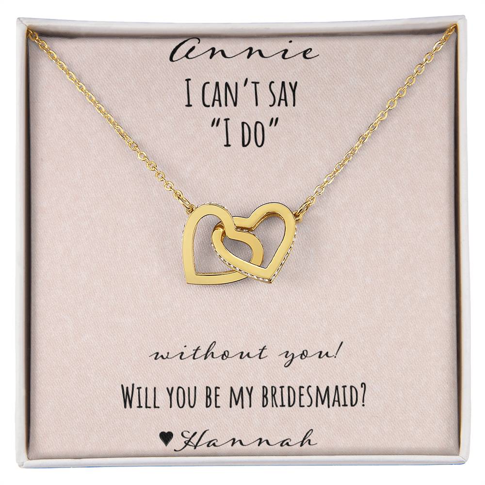 I Can'T Say I Do Without You - Pink Interlocking Hearts Necklace