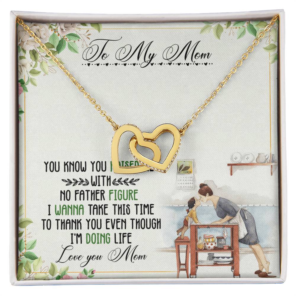 To My Mom Interlocking Hearts Necklace Message Card