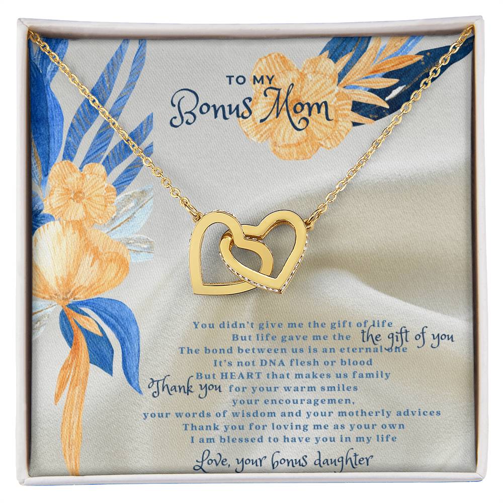 To Bonus Mom Interlock Heart Necklace Interlocking Hearts Necklace