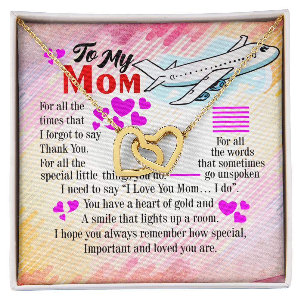 Pilot'S Mom - Interlocking Heart Necklace Interlocking Hearts Necklace