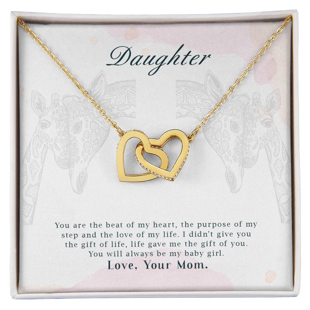 To My Daughter From Mom Interlocking Hearts Necklace Mother To Daughter Gift Birthday Gift To Daughter From Mom Daughter Necklace