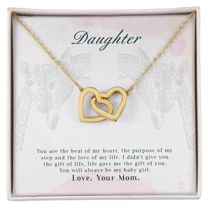 To My Daughter From Mom Interlocking Hearts Necklace Mother To Daughter Gift Birthday Gift To Daughter From Mom Daughter Necklace