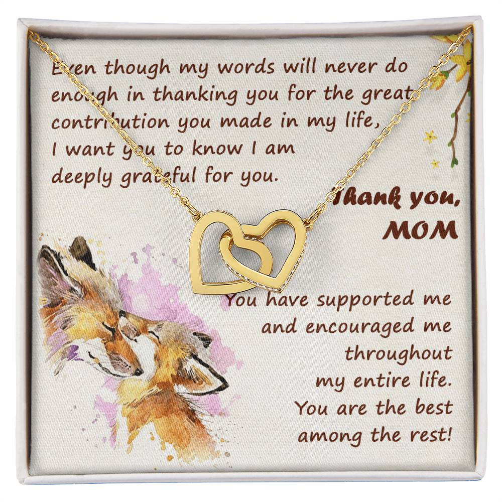 Thank You Mom Thanksgiving Gift Interlocking Hearts Interlocking Hearts Necklace