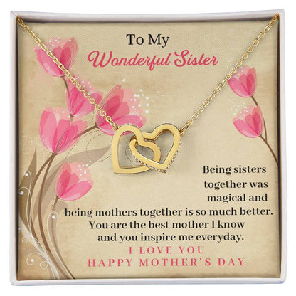 Sister Mother'S Day Interlocking Hearts Necklace