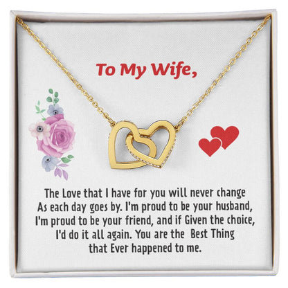 Gift For Wife - Interlocking Heart Necklace Interlocking Hearts Necklace