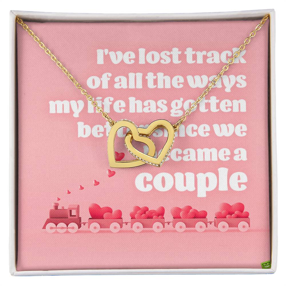 For My Loving Girlfriend Interlocking Hearts Necklace