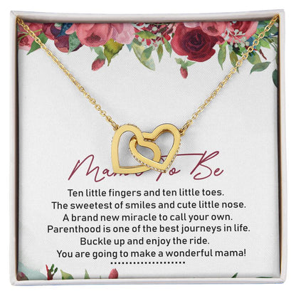 Mama To Be Interlocking Hearts Necklace Message Card