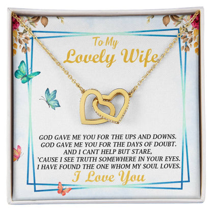 To My Wife - Interlocking Hearts Necklace - So-30