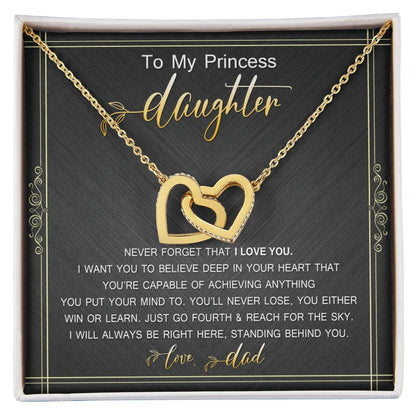 Gift For Daughter From Dad Interlocking Hearts Necklace