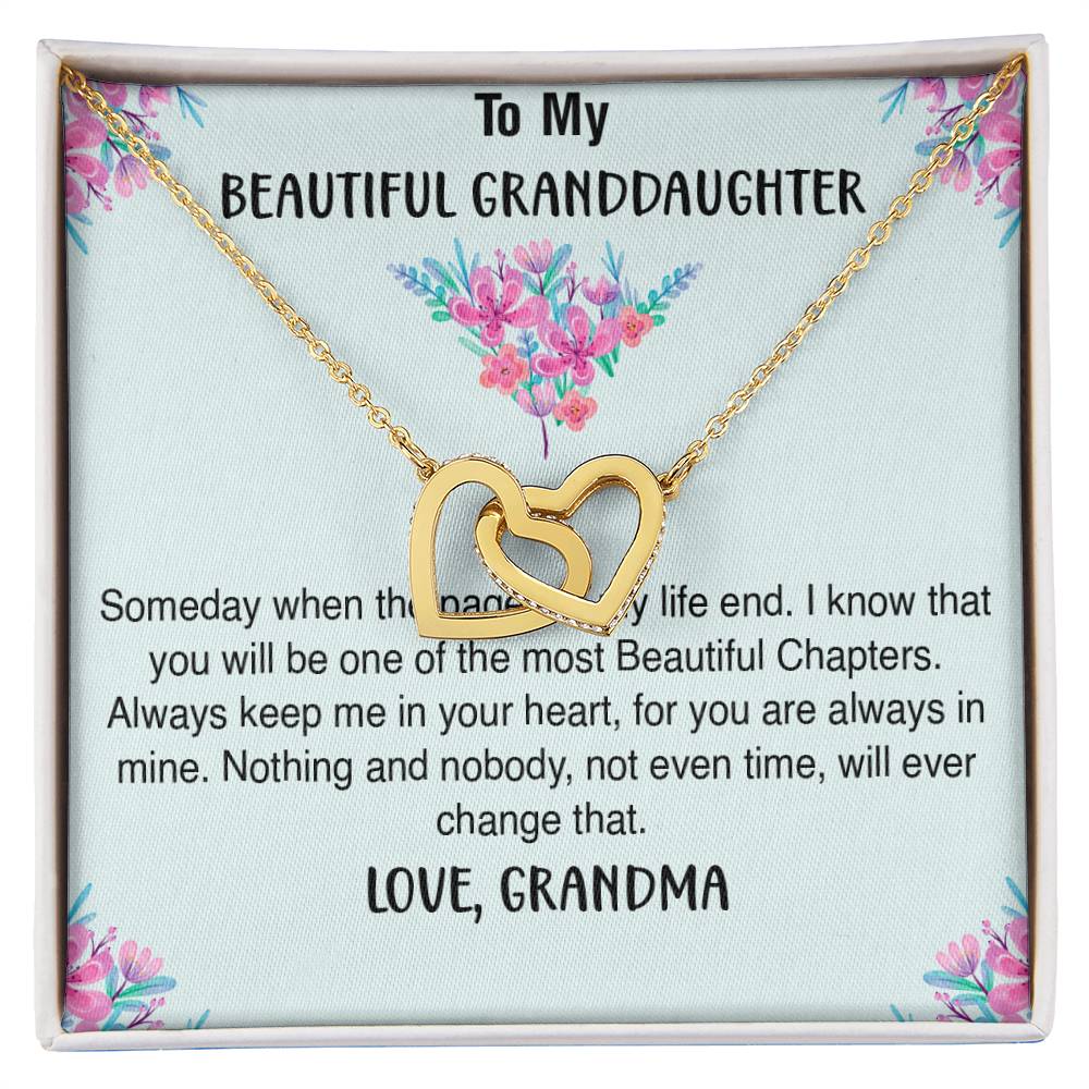 Two Hearts Necklace For Granddaughter Interlocking Hearts Necklace