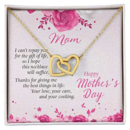 To My Mom Necklace Interlocking Hearts Necklace