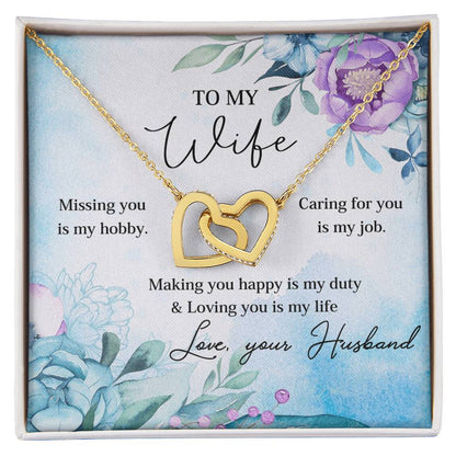 Making You Happy Is My Duty - Great Gift For Wife Interlocking Hearts Necklace