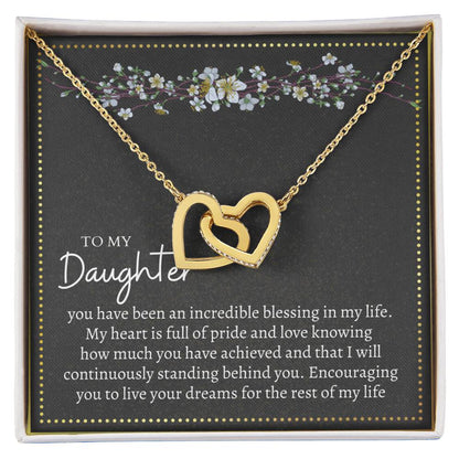 Gift For Daughter Interlocking Hearts Necklace