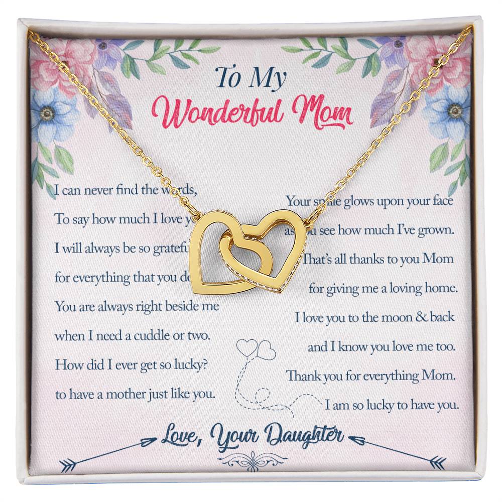 Interlocking Hearts Daughter To Mom I Can Never Find The Words Interlocking Hearts Necklace