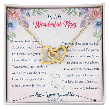 Interlocking Hearts Daughter To Mom I Can Never Find The Words Interlocking Hearts Necklace