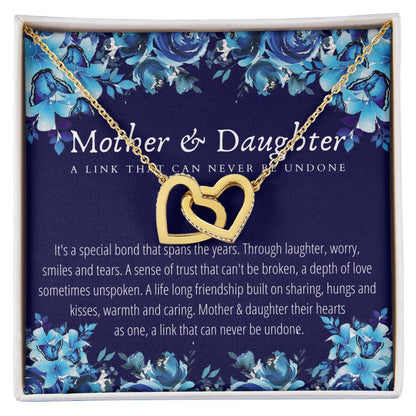 Mother & Daughter - Interlocking Necklace - A Link That Can Never Be Undone Interlocking Hearts Necklace