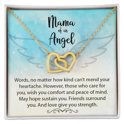 Mama Of An Angel Miscarriage Gift Pregnancy Loss Gift Interlocking Hearts Necklace