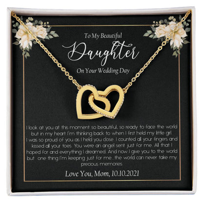 Daugther Wedding Day Interlocking Hearts Necklace