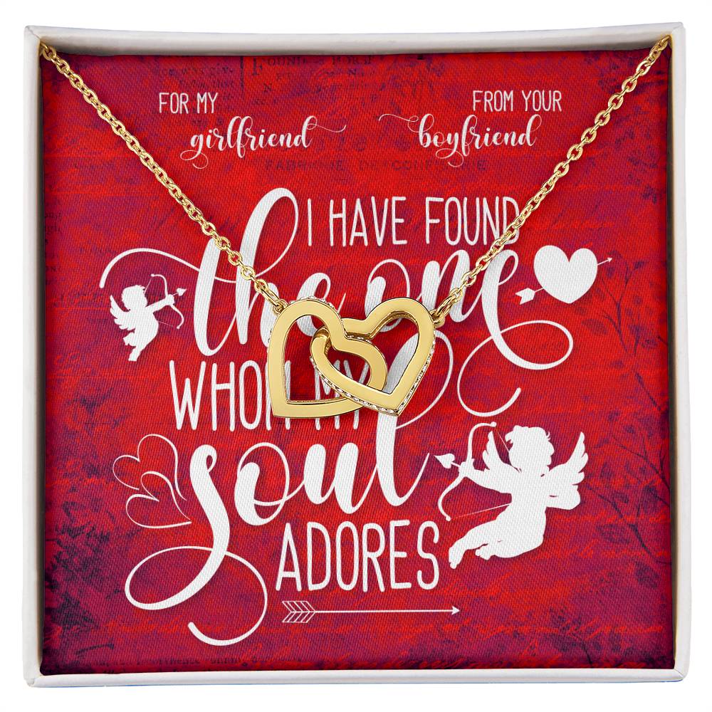 For My Girlfriend. My Soul Adores Necklace Interlocking Hearts Necklace