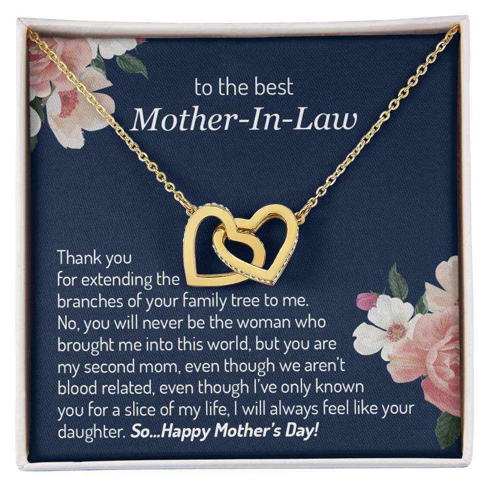 Mother’S Day ! For The Your Mother-In-Law Interlocking Hearts Necklace