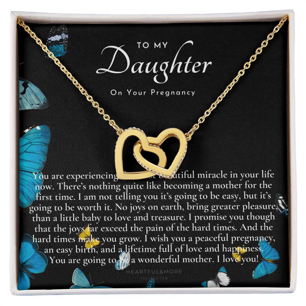 Pregnancy Gift For Daughter Baby Shower Gift Mom To Be Gift Expecting Mom Gift Pregnant Daughter Gift From Mom Interlocking Hearts Necklace