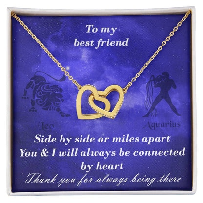 Leo To Aquarius Best Friend Interlocked Hearts Necklace Interlocking Hearts Necklace