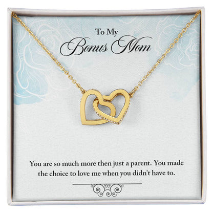 To My Bonus Mom Interlocking Hearts Necklace