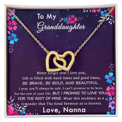 Interlocking Heart Necklace Gift For Granddaughter Interlocking Hearts Necklace