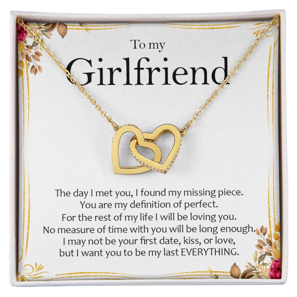To My Girlfriend - Love Card And Necklace S009 Interlocking Hearts Necklace