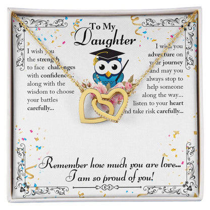 To My Daughter Interlocking Hearts Necklace
