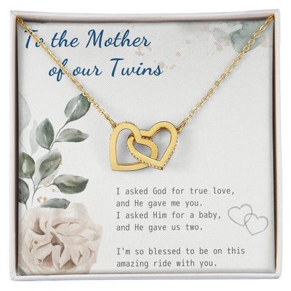 Mother Of Twins Gift For Wife Interlocking Hearts Necklace